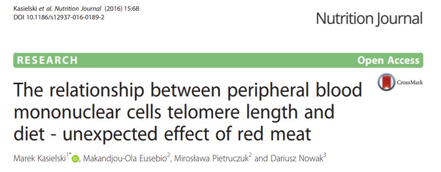 Red Meat Extends Life via Telemeres